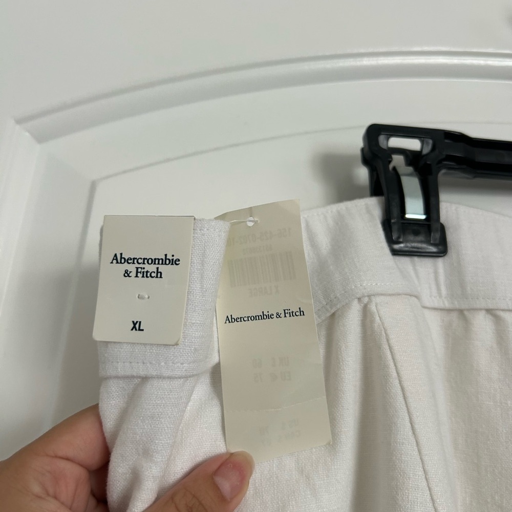 Abercrombie & Fitch 100% linen blend white Linen Trousers pants size XL NWT - Picture 8 of 13